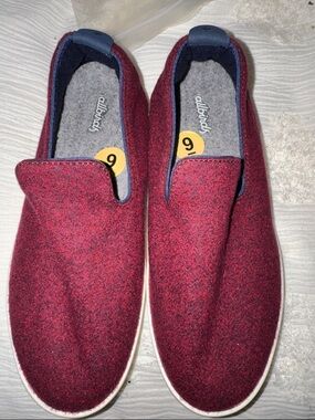 Allbirds Men's Slip-On Wool Shoes in Burgundy Red